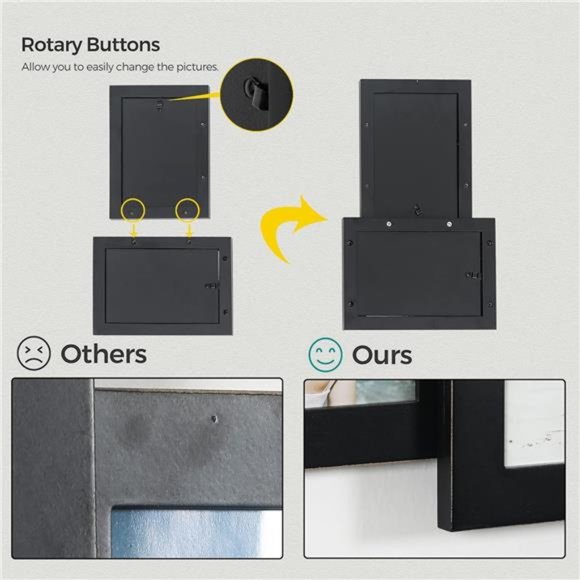 12 Openings 4 by 6 Collage Picture Frame, Decorative Handcrafted Rustic Wood - Picture 5 of 6